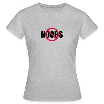 Keine Noobs Verboten Schild - Frauen T-Shirt - Grau meliert - Vorne - AI Model Female 172 dark (172cm)