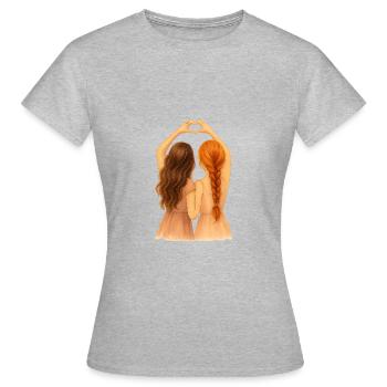 Red and brunette girlfriends forever design - Women's T-Shirt - heather grey - Front - AI Model Female 172 dark (172cm)
