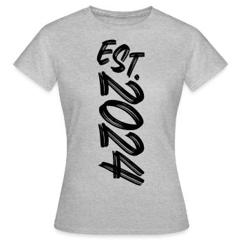 Est. 2024 - personalize - personalization - Women's T-Shirt - heather grey - Front - AI Model Female 172 dark (172cm)