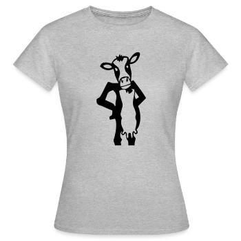 milchkuh kuh kühe - Frauen T-Shirt - Grau meliert - Vorne - AI Model Female 172 dark (172cm)