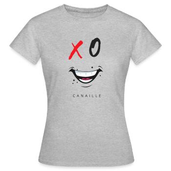 XO Red Canaille - T-shirt Femme - gris chiné - Devant - AI Model Female 172 dark (172cm)