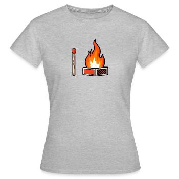 Fire Match - Women's T-Shirt - heather grey - Front - AI Model Female 172 dark (172cm)