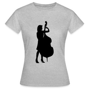 Kontrabass-Spielerin - Frauen T-Shirt - Grau meliert - Vorne - AI Model Female 172 dark (172cm)
