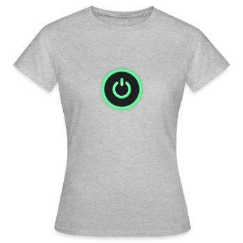 power on, power button - Women's T-Shirt - heather grey - Front - AI Model Female 172 dark (172cm)