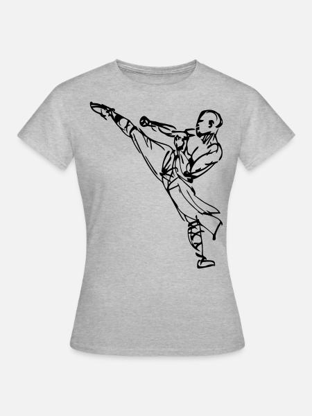kungfu logo - Frauen T-Shirt - Grau meliert