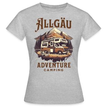 Allgäu Adventure Camping Outdoor - T-shirt Femme - gris chiné - Devant - AI Model Female 172 dark (172cm)