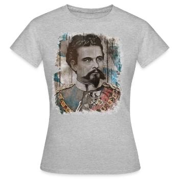 Roi Ludwig - T-shirt Femme - gris chiné - Devant - AI Model Female 172 dark (172cm)