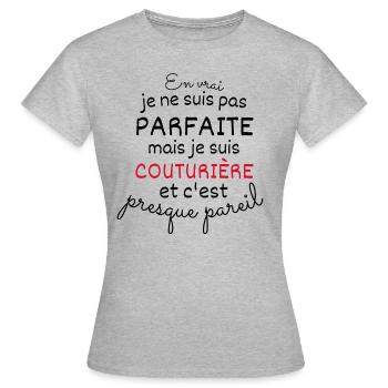 Really not perfect but I am a seamstress - Women's T-Shirt - heather grey - Front - AI Model Female 172 dark (172cm)