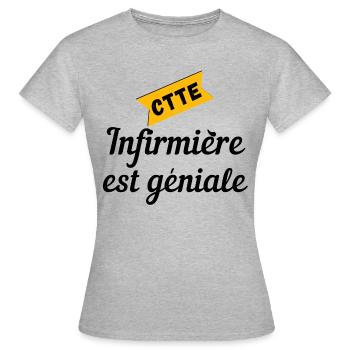 Cette infirmière est géniale - T-shirt Femme - gris chiné - Devant - AI Model Female 172 dark (172cm)