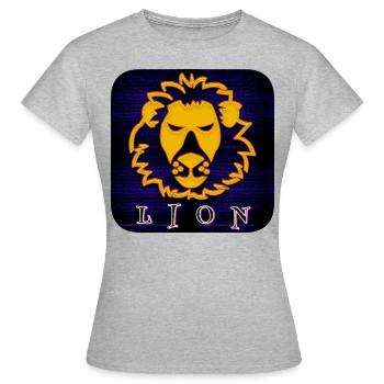LION (Lion) - T-shirt Femme - gris chiné - Devant - AI Model Female 172 dark (172cm)