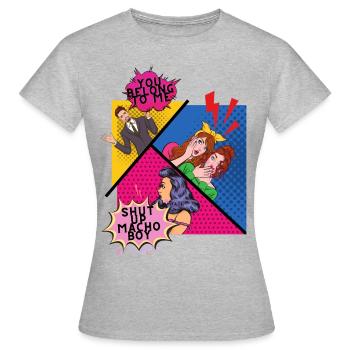 shut up macho - Women's T-Shirt - heather grey - Front - AI Model Female 172 dark (172cm)