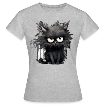 Launische Katze - Frauen T-Shirt - Grau meliert - Vorne - AI Model Female 172 dark (172cm)