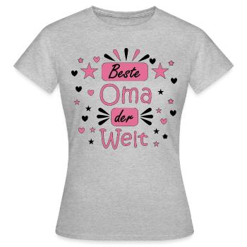 Beste Oma der Welt - Frauen T-Shirt - Grau meliert - Vorne - AI Model Female 172 dark (172cm)