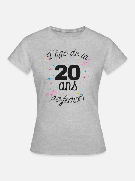 20 ans / perfection - T-shirt Femme - gris chiné