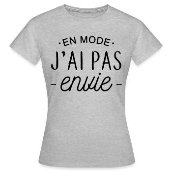 En mode j'ai pas envie - T-shirt Femme - gris chiné - Devant - AI Model Female 172 dark (172cm)