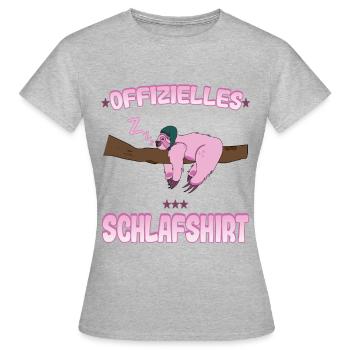 offizielles Schlafshirt für Frauen/ Damen - Frauen T-Shirt - Grau meliert - Vorne - AI Model Female 172 dark (172cm)