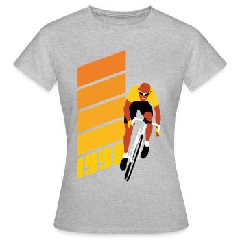 Radsport – Rennrad Retromotiv Sieger 1998 - Frauen T-Shirt - Grau meliert - Vorne - AI Model Female 172 dark (172cm)