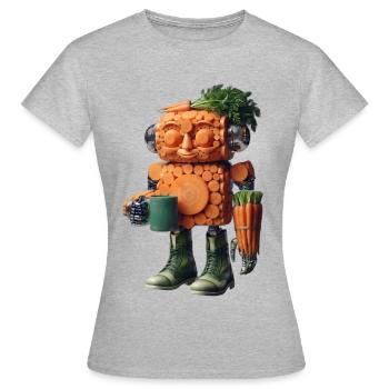 Bot de tranche de carotte - T-shirt Femme - gris chiné - Devant - AI Model Female 172 dark (172cm)