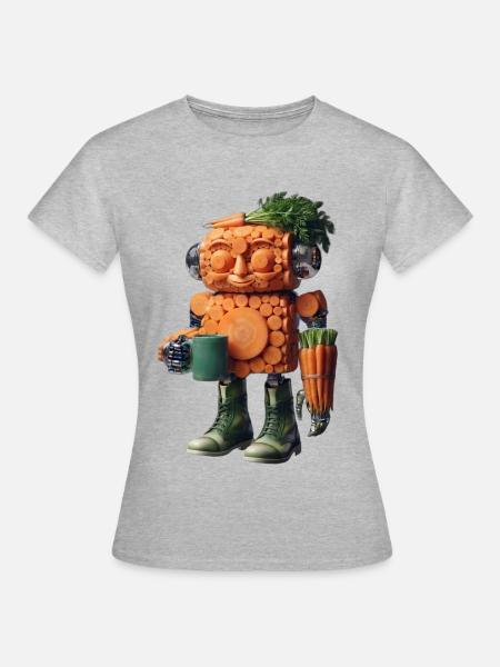 Carrot Slice Bot - Women's T-Shirt - heather grey