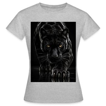 Schwarzer Schatten-Panther - Frauen T-Shirt - Grau meliert - Vorne - AI Model Female 172 dark (172cm)