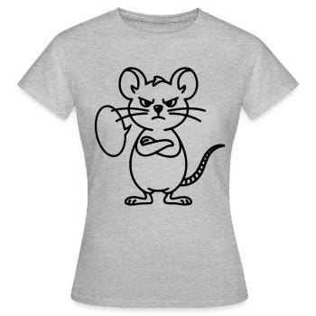 Mouse with speech bubble to personalize - Women's T-Shirt - heather grey - Front - AI Model Female 172 dark (172cm)