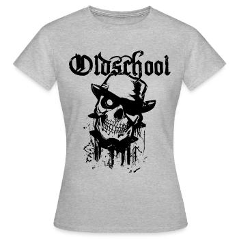 Crâne de gangster de la vieille école - T-shirt Femme - gris chiné - Devant - AI Model Female 172 dark (172cm)