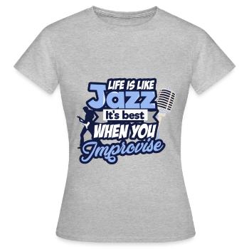 jazz - T-shirt Femme - gris chiné - Devant - AI Model Female 172 dark (172cm)