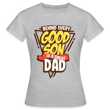 father and son - Women's T-Shirt - heather grey - Front - AI Model Female 172 dark (172cm)