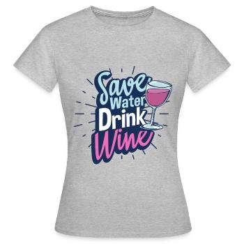 vin - T-shirt Femme - gris chiné - Devant - AI Model Female 172 dark (172cm)