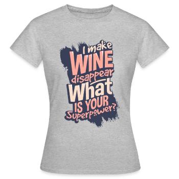 Vin - T-shirt Femme - gris chiné - Devant - AI Model Female 172 dark (172cm)