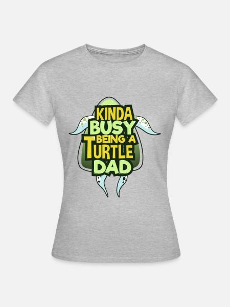 Schildkröten Papa - Frauen T-Shirt - Grau meliert