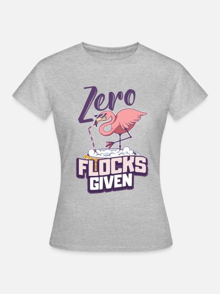 Flamingo - Frauen T-Shirt - Grau meliert
