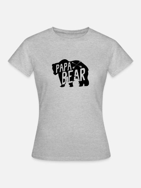 Papa Bär - Frauen T-Shirt - Grau meliert