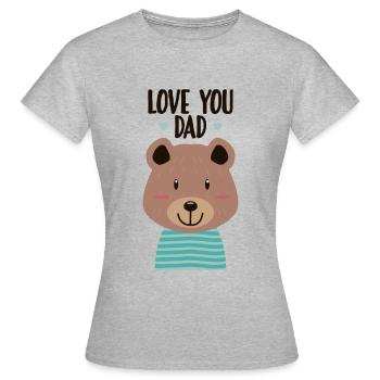 Papa Je t’aime Papa - T-shirt Femme - gris chiné - Devant - AI Model Female 172 dark (172cm)