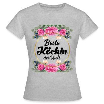 Beste Köchin Profiköchin kochen Hobbykoch - Frauen T-Shirt - Grau meliert - Vorne - AI Model Female 172 dark (172cm)