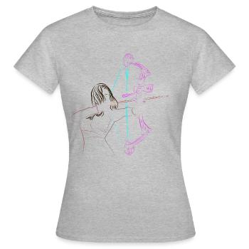Archer T-Shirt Tir à l’arc - T-shirt Femme - gris chiné - Devant - AI Model Female 172 dark (172cm)