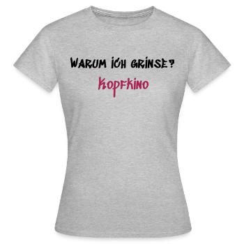 Kopfkino - Frauen T-Shirt - Grau meliert - Vorne - AI Model Female 172 dark (172cm)