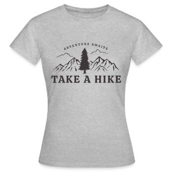 Machen Sie eine Wanderung - Frauen T-Shirt - Grau meliert - Vorne - AI Model Female 172 dark (172cm)