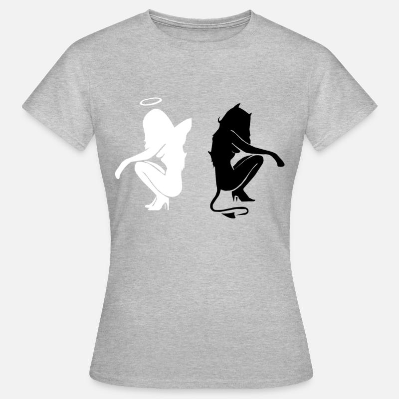 Angel and Devil - Women's T-Shirt - heather grey