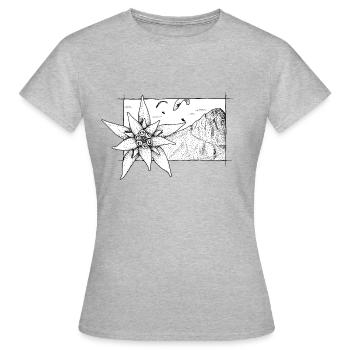 Gentiane Flyer Parapente - T-shirt Femme - gris chiné - Devant - AI Model Female 172 dark (172cm)