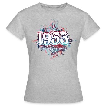 Fête Anniversaire Femme 1953 70 Ans Anniversaire - T-shirt Femme - gris chiné - Devant - AI Model Female 172 dark (172cm)