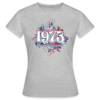 Fête Anniversaire Femme 1973 50 Ans Anniversaire - T-shirt Femme - gris chiné - Devant - AI Model Female 172 dark (172cm)