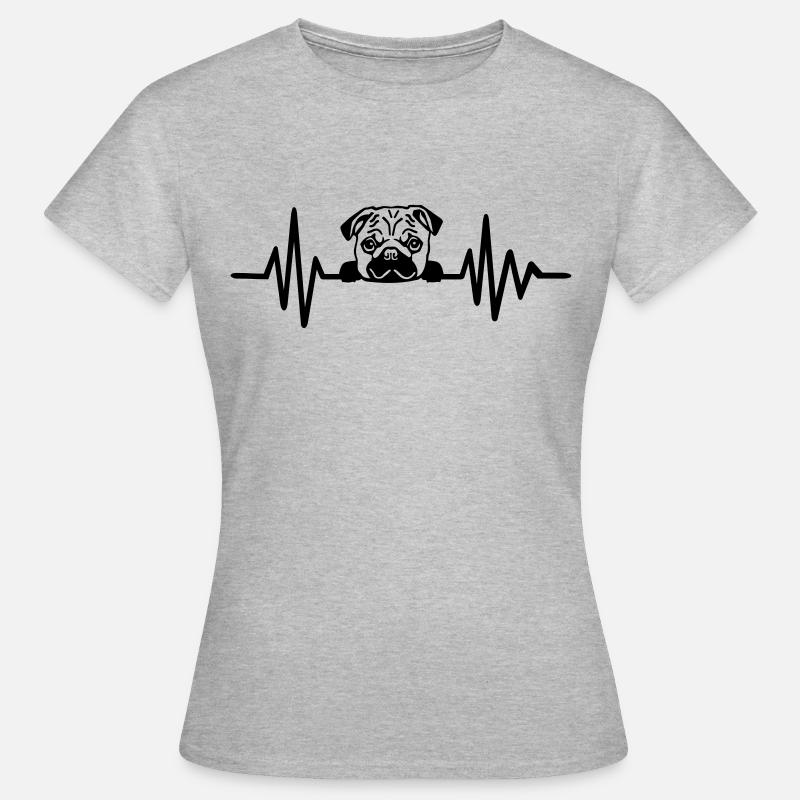 Pug - Women's T-Shirt - heather grey