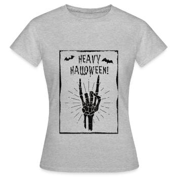 Headbanger Halloween Metal Halloween Geschenk - Frauen T-Shirt - Grau meliert - Vorne - AI Model Female 172 dark (172cm)