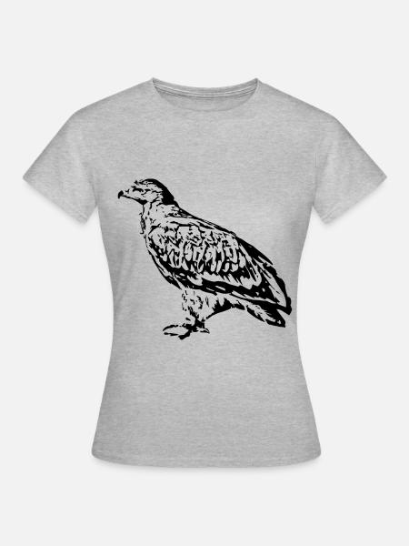 Falken Vogel Vögel - Frauen T-Shirt - Grau meliert