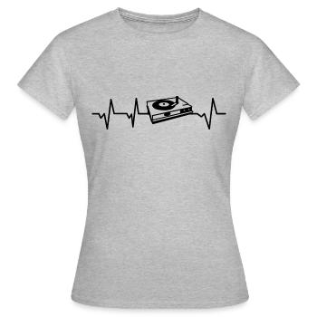 Platine Heartbeat Hi-Fi Old School - T-shirt Femme - gris chiné - Devant - AI Model Female 172 dark (172cm)