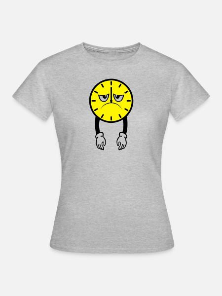 Uhr Uhr Uhrzeitprime Müdigkeit - Frauen T-Shirt - Grau meliert