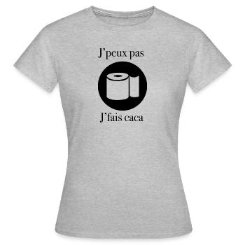 j peux pas j fais caca - T-shirt Femme - gris chiné - Devant - AI Model Female 172 dark (172cm)