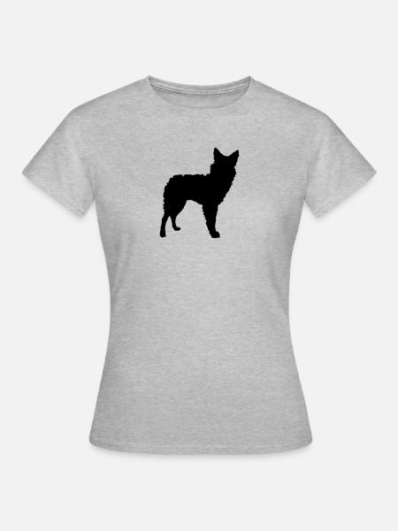 Mudi Silhouette - Frauen T-Shirt - Grau meliert
