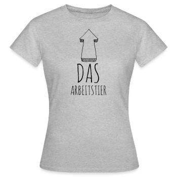 Das Arbeitstier Kollege Workaholic Bürospaß Chef - Frauen T-Shirt - Grau meliert - Vorne - AI Model Female 172 dark (172cm)